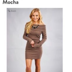 Off the shoulder sweater dress